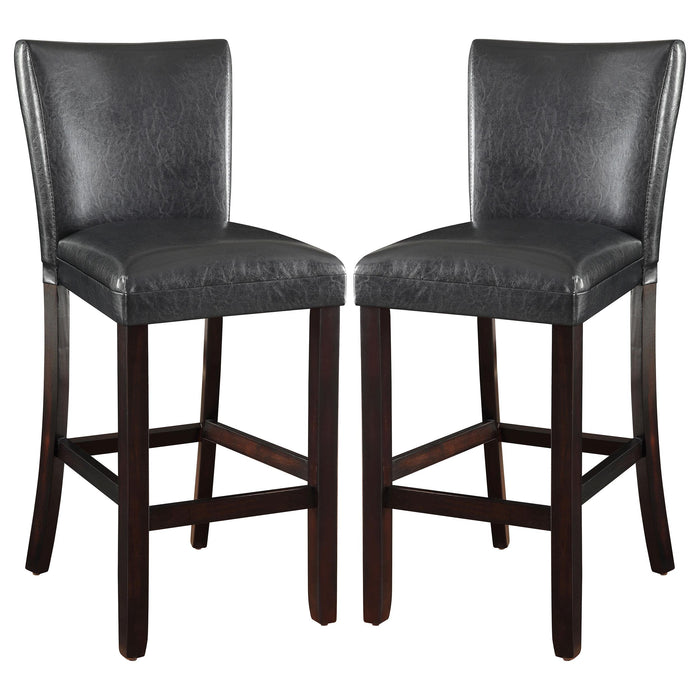 Alberton Leatherette Upholstered Bar Chair Black (Set of 2)