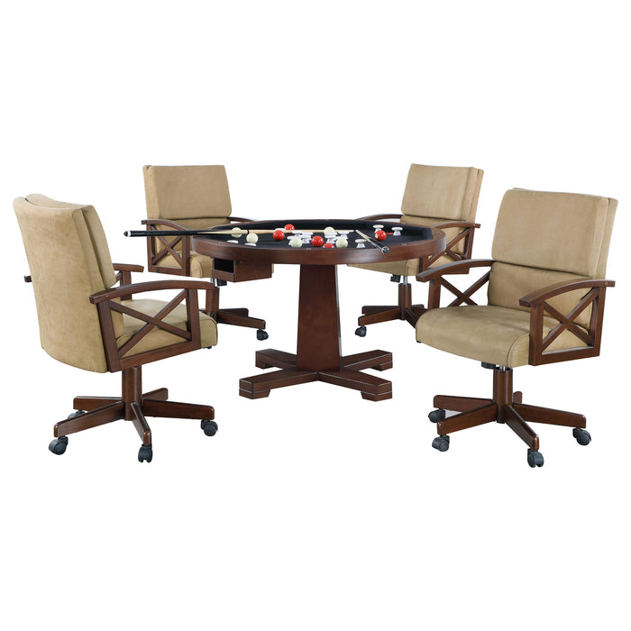 Marietta 5-piece 3-in-1 Dining and Game Table Set Tobacco