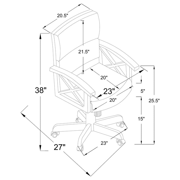Marietta Upholstered Swivel Dining and Game Chair Tobacco