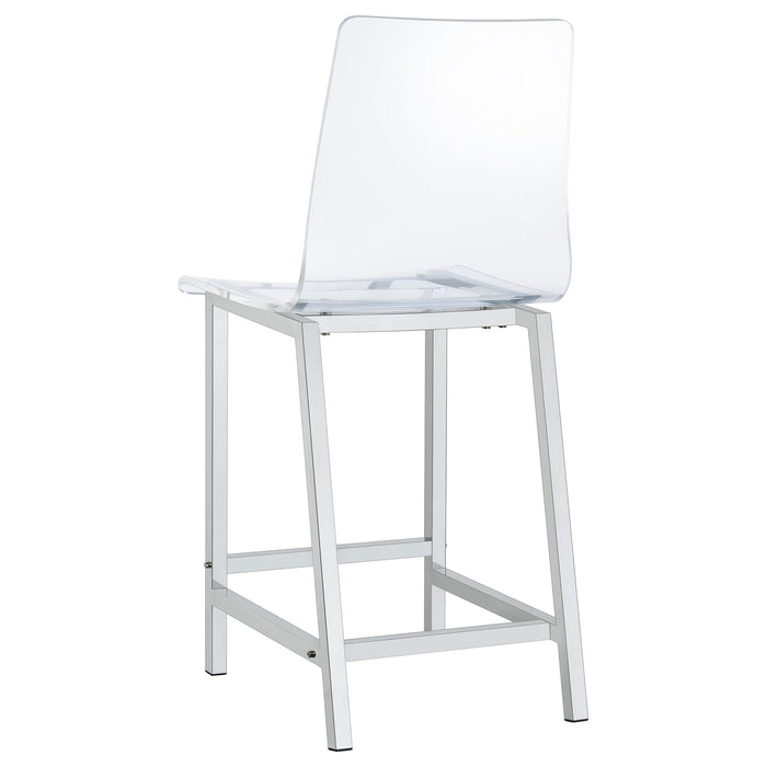 Juelia Clear Acrylic Counter Chair Chrome (Set of 2)