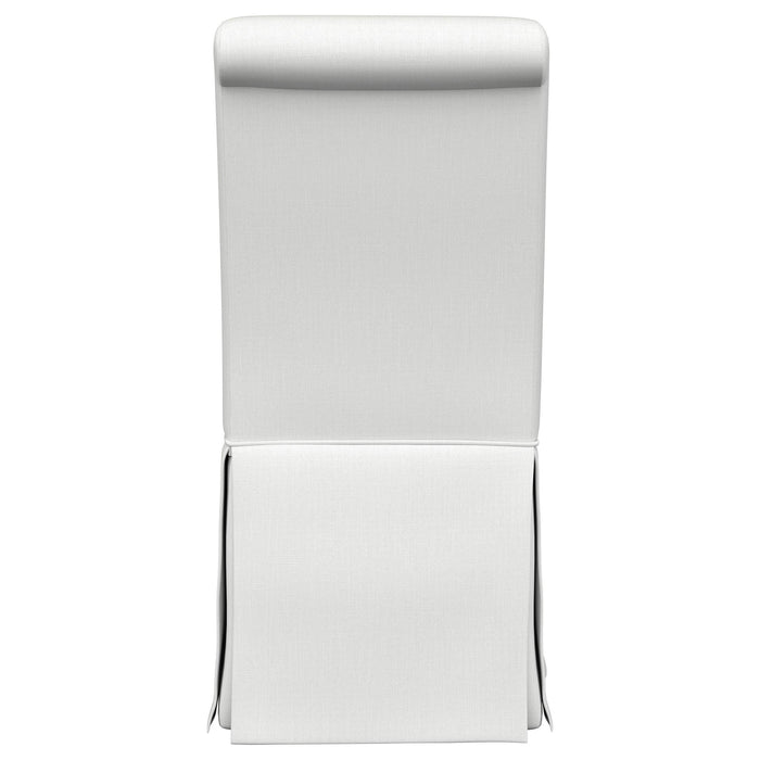Shawna Upholstered Skirted Side Chair White (Set of 2)