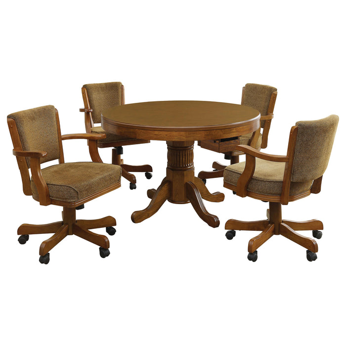 Mitchell 5-piece 3-in-1 Dining and Game Table Set Amber
