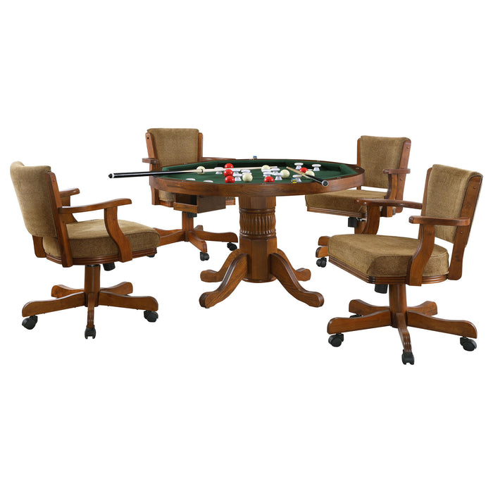 Mitchell 5-piece 3-in-1 Dining and Game Table Set Amber