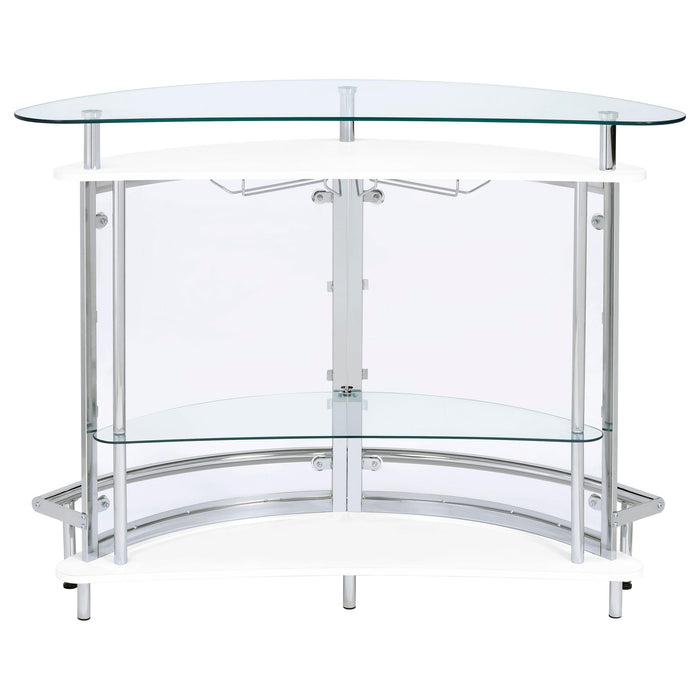 Amarillo Freestanding Glass Top Home Bar Wine Cabinet White