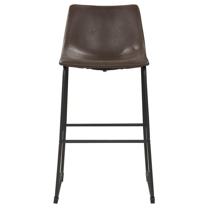 Michelle Upholstered Bar Chair Brown (Set of 2)