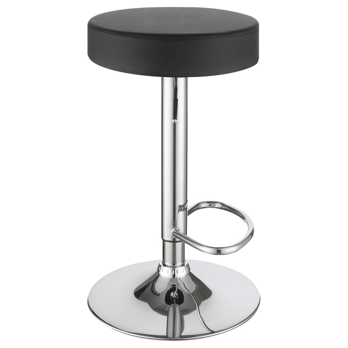 Ramses 29-inch Adjustable Bar Stool Chrome and Black