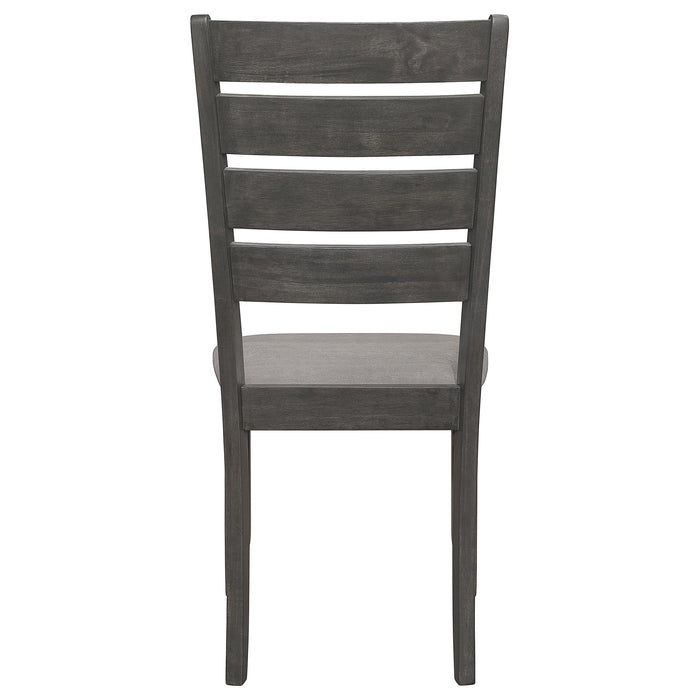 Dalila Wood Dining Side Chair Dark Grey (Set of 2)