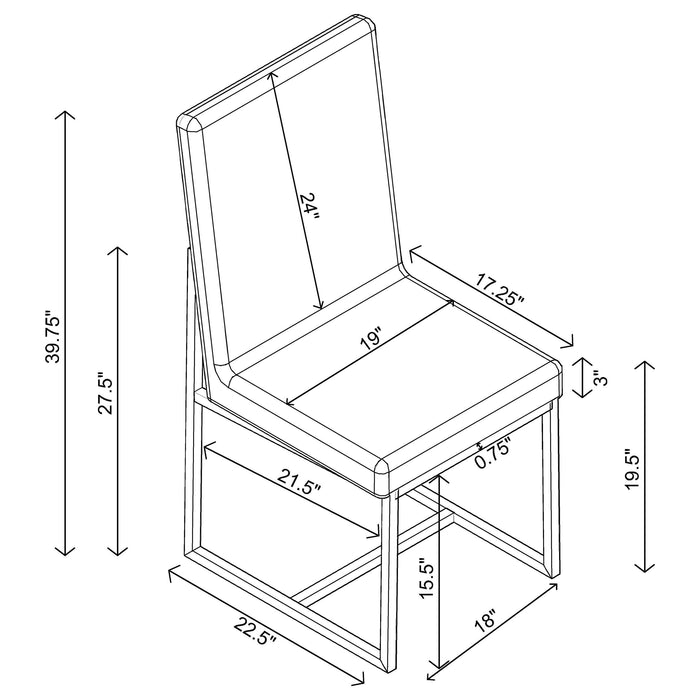 Mackinnon Upholstered Dining Side Chair Grey (Set of 2)