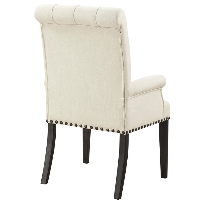 Alana Fabric Upholstered Dining Arm Chair Beige
