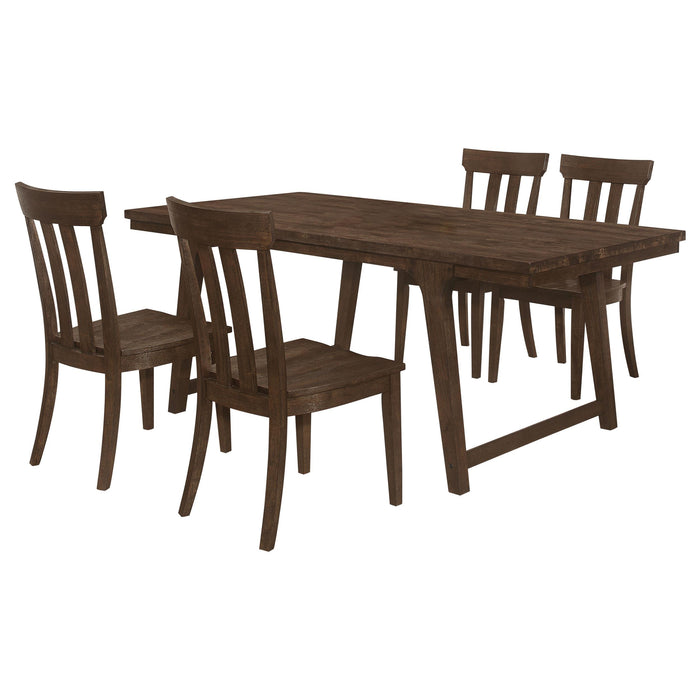 Reynolds 5-piece Rectangular Dining Table Set Brown Oak