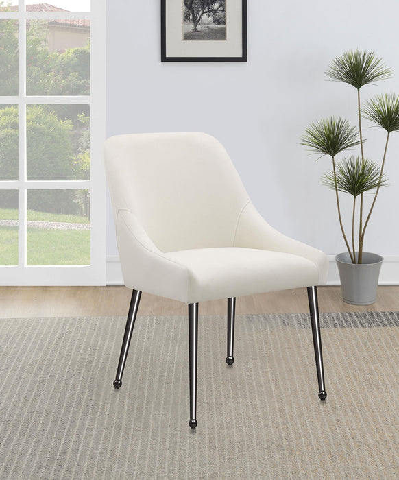 Mayette Upholstered Dining Side Chair Ivory (Set of 2)