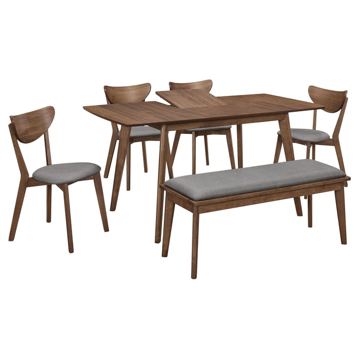 Alfredo 6-piece Butterfly Leaf Dining Set Natural Walnut
