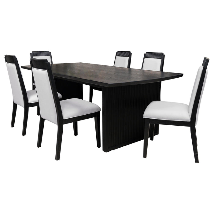 Brookmead 7-piece Extension Leaf Dining Table Set Black