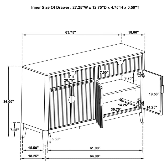 Brookmead 4-door Sideboard Buffet Storage Cabinet Black