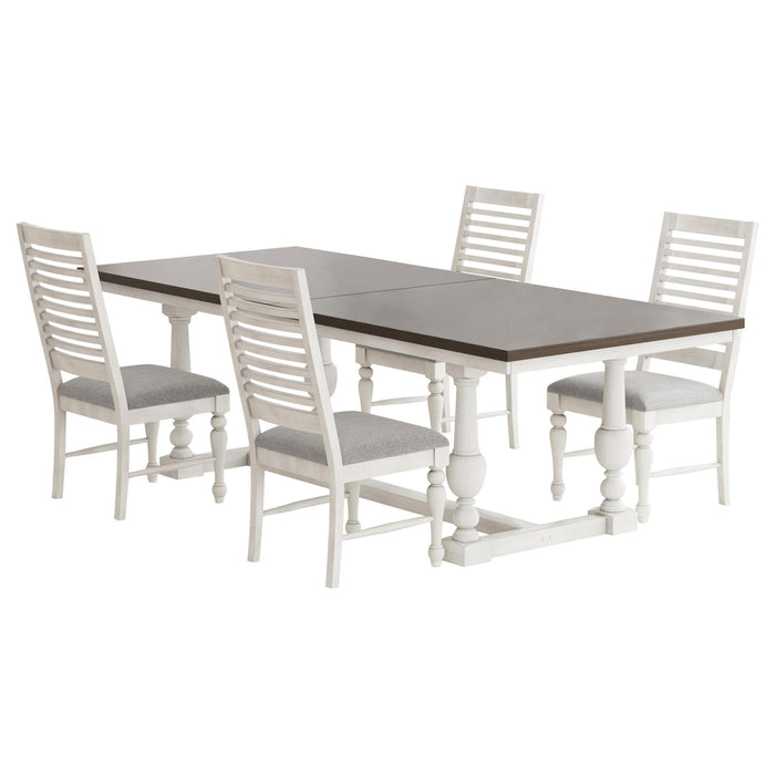Aventine 5-piece Extension Leaf Dining Set Vintage White