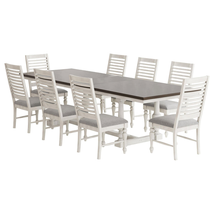 Aventine 9-piece Extension Leaf Dining Set Vintage White