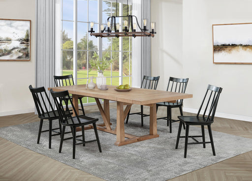 Middleton 7-piece Extension Leaf Dining Set Brown and Black