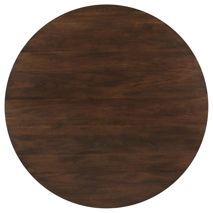 Everton Round 53-inch Wood Dining Table Dark Walnut