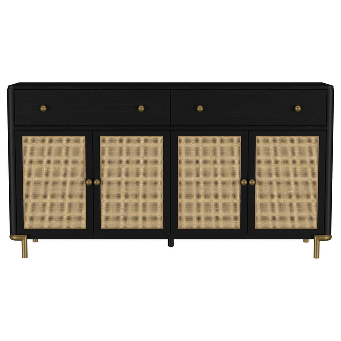 Arini 2-drawer Cane Door Dining Sideboard Server Black