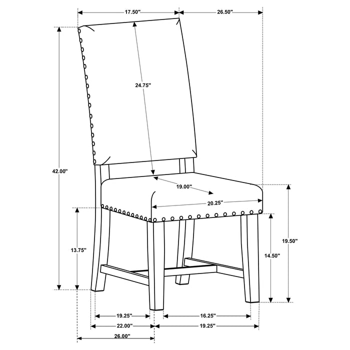 Twain Upholstered Dining Side Chair Warm Grey (Set of 2)