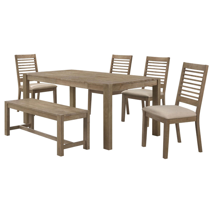 Scottsdale 6-piece Rectangular Dining Set Brown Washed