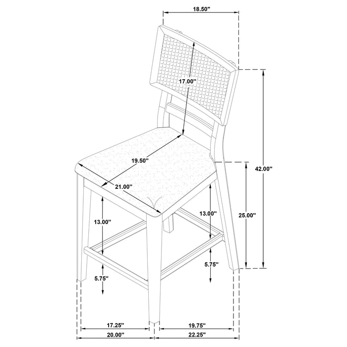 Kailani 8-piece Counter Dining Set with Cabinet Beige Oak