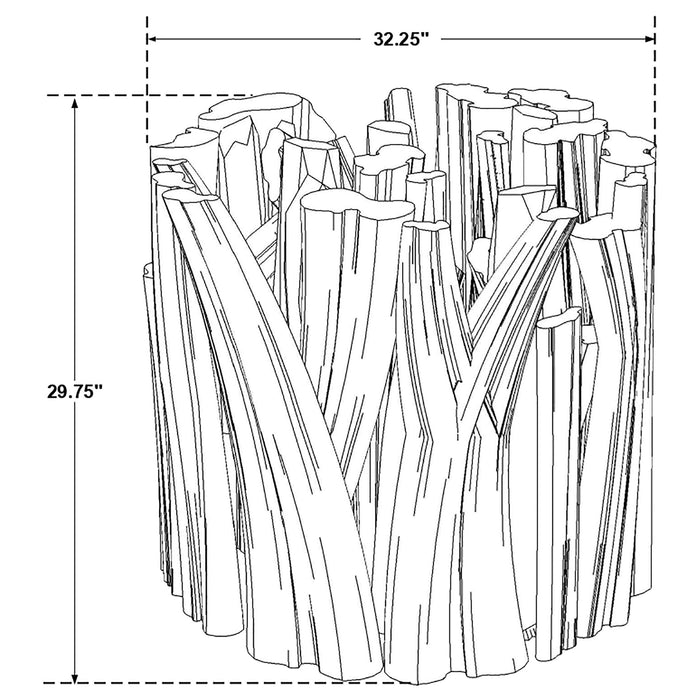 Asbury Round Dining Table Base Natural Teak Light Brown