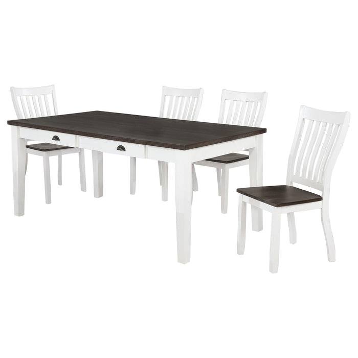 Kingman 5-piece Rectangular Dining Set Espresso and White