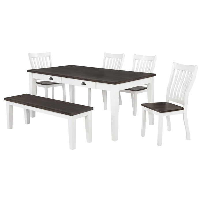 Kingman 6-piece Rectangular Dining Set Espresso and White