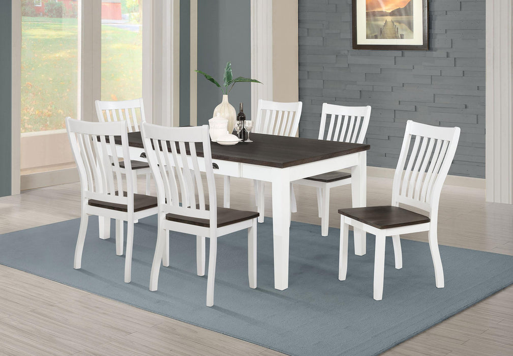 Kingman 7-piece Rectangular Dining Set Espresso and White