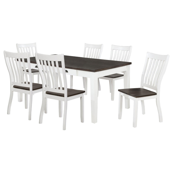 Kingman 7-piece Rectangular Dining Set Espresso and White
