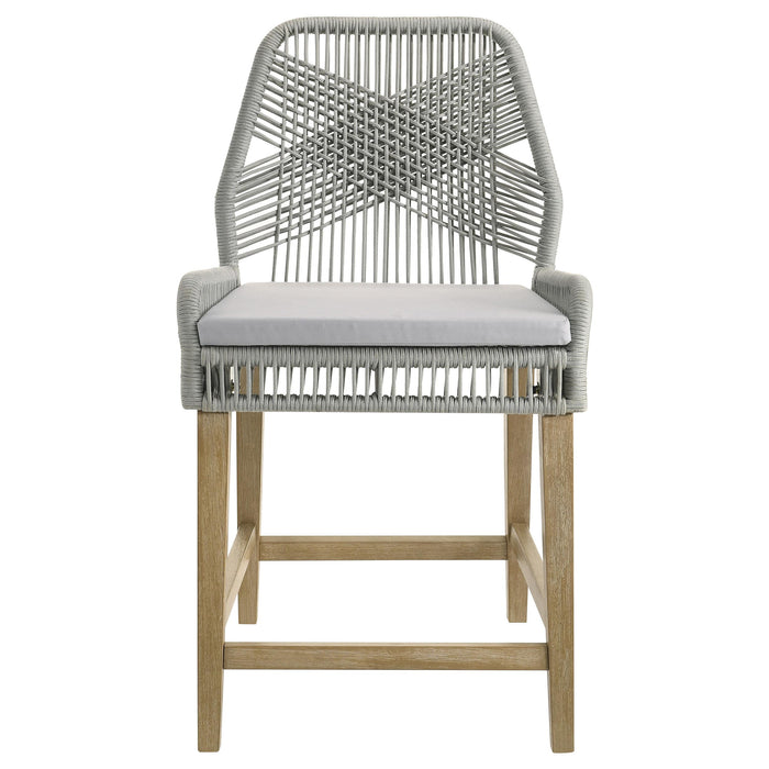 Nakia Woven Rope Counter Chair with Cushion Grey (Set of 2)