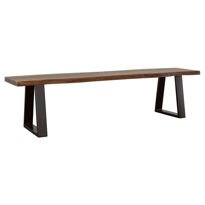 Ditman Live Edge Wood Dining Bench Grey Sheesham