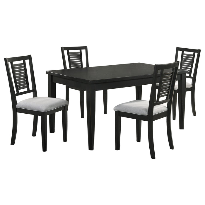 Appleton 5-piece Rectangular Dining Set Washed Black