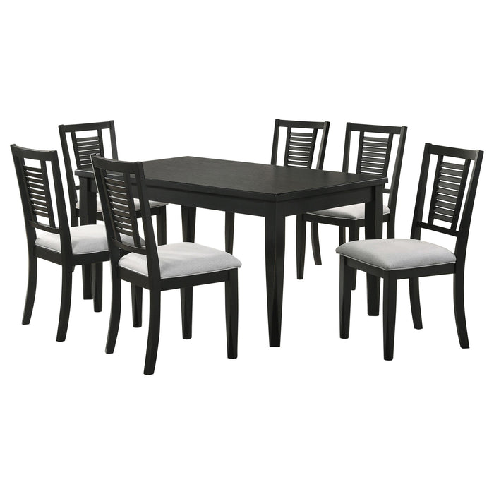 Appleton 7-piece Rectangular Dining Set Washed Black