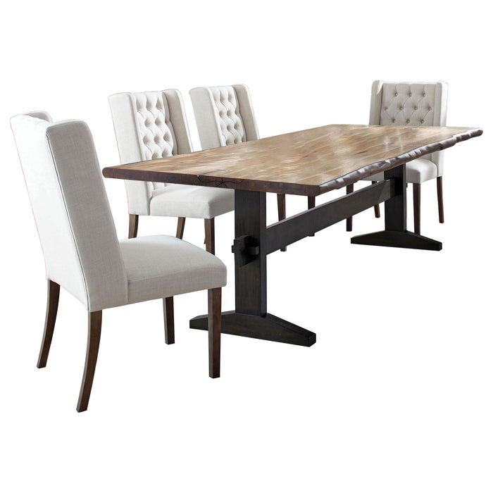Bexley 5-piece Rectangular Live Edge Dining Table Set Honey
