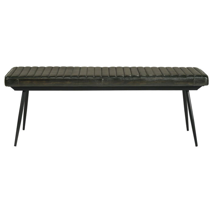 Misty Leather Upholstered Dining Bench Antique Espresso
