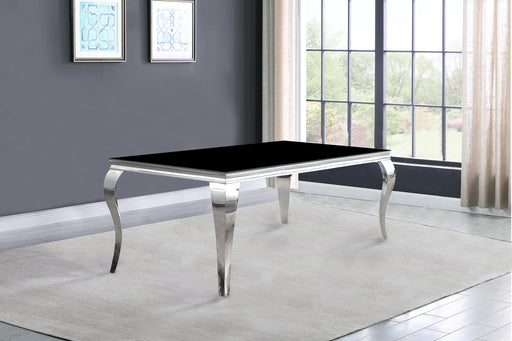 Carone Rectangular 81-inch Glass Top Dining Table Black