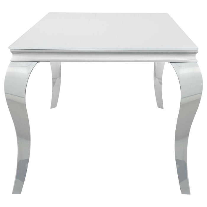 Carone Rectangular 61-inch Glass Top Dining Table White