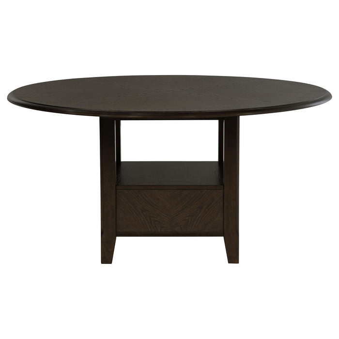 Twyla 5-piece 60-inch Round Wood Dining Table Set Dark Cocoa