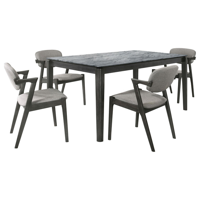 Stevie 5-piece Rectangular Dining Table Set Grey and Black