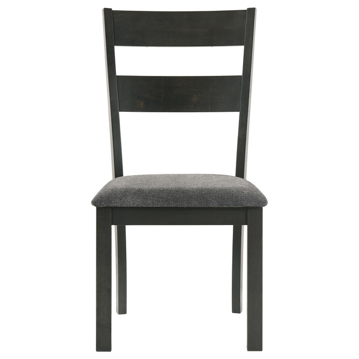Jakob Ladder Back Wood Dining Side Chair Black (Set of 2)