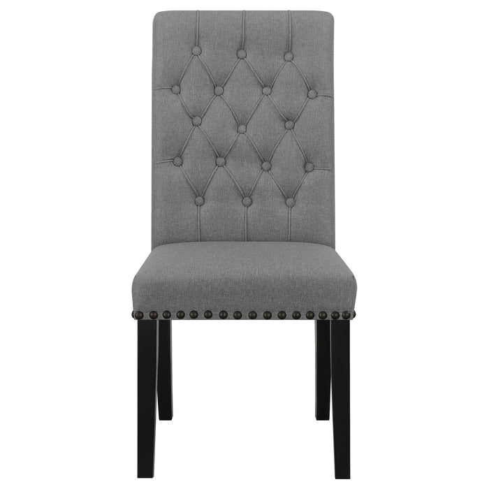 Alana Fabric Upholstered Dining Side Chair Grey (Set of 2)