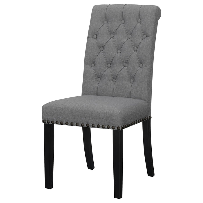 Alana Fabric Upholstered Dining Side Chair Grey (Set of 2)