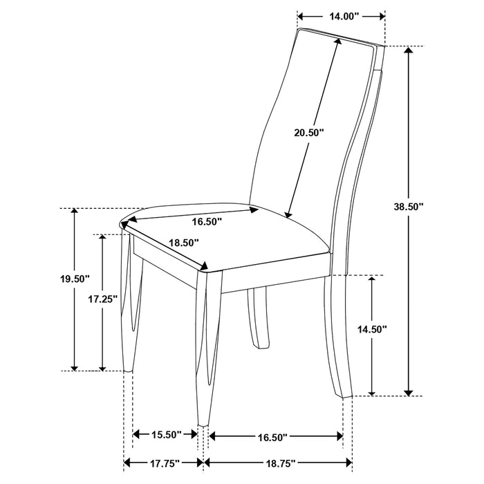 Wes 5-piece Rectangular Dining Table Set Dark Walnut