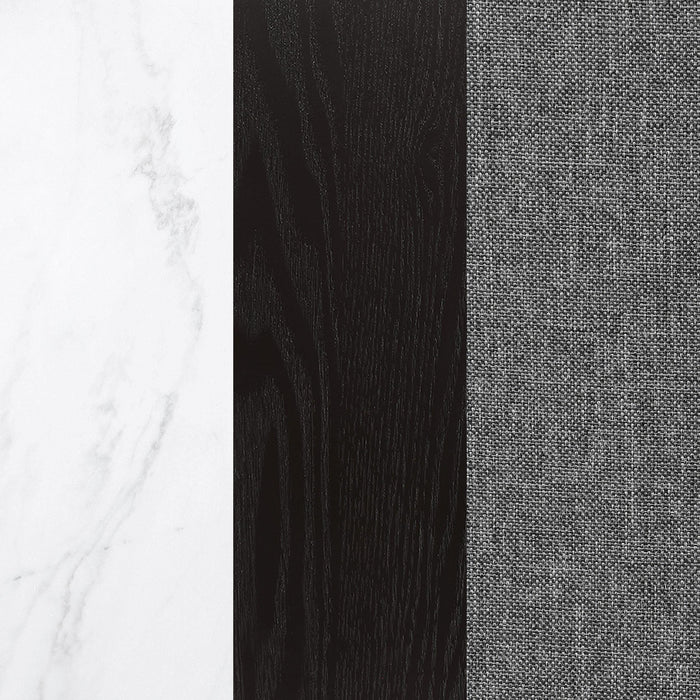 Sherry 5-piece Rectangular Marble Top Dining Table Set Grey