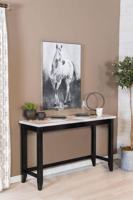 Toby 60-inch Marble Counter Dining Table Rustic Espresso