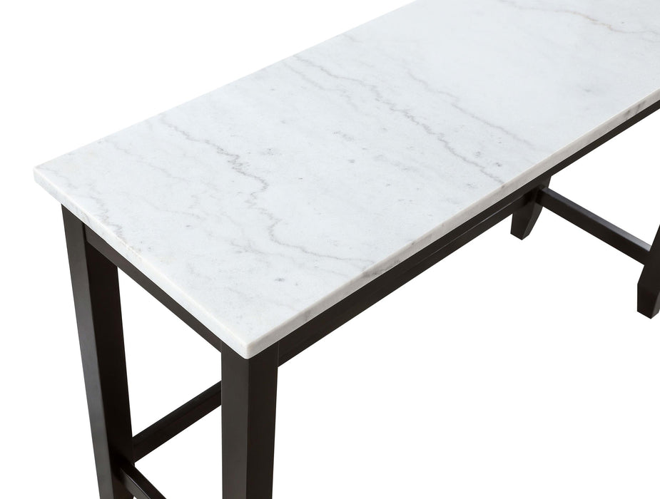 Toby 60-inch Marble Counter Dining Table Rustic Espresso