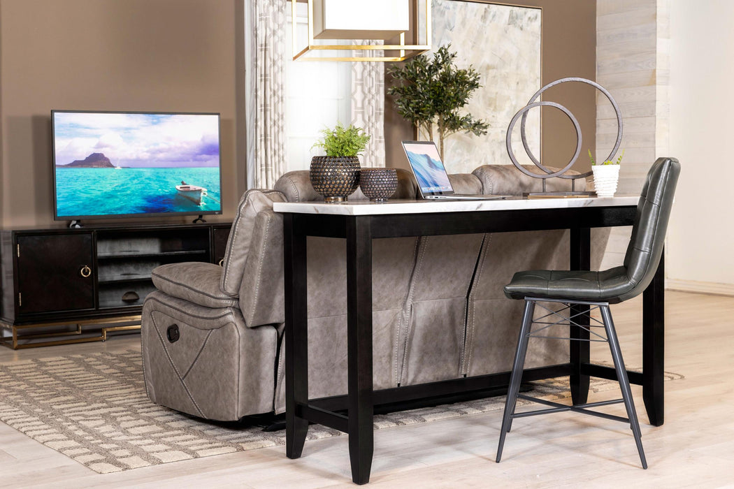 Toby 60-inch Marble Counter Dining Table Rustic Espresso