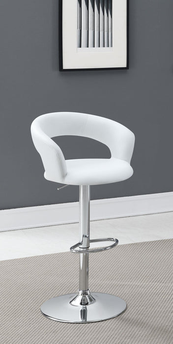 Barraza 29-inch Adjustable Height Bar Stool White and Chrome